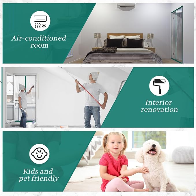 Amylove Zipper 60 x 102 Inch Dust Barrier Kit Construction Door Barrier 5 x 8.5 ft Reusable Plastic Curtain Cover Containment Standard Doorway Temporary Wall Screen Green Sheeting for Bathroom Hallway
