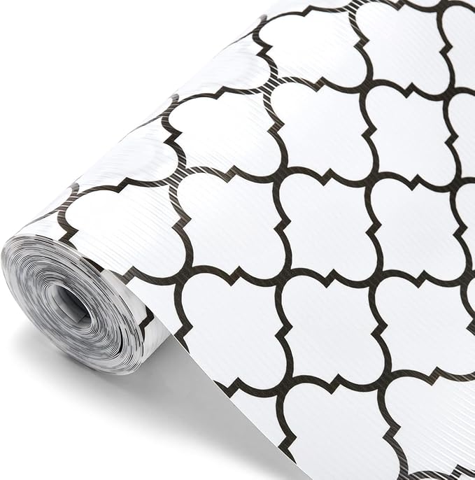 Glotoch 2 Rolls Non Adhesive Shelf Liners for Kitchen Cabinets, Non Slip Drawer Liners for Kitchen, Waterproof Cabinet Liners for Shelves/Dresser/Refrigerator/Bathroom,17.5" x 30 FT, White