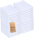 Dish Cloths Cotton| Kitchen Wash Cloth| Shop Towels Absorbent and Lint Free Flour Sack| Dishcloths for Kitchen Washing Dishes|Thick Absorbent Quick Dry Dish Rags | 24 Pack 13"x13" White