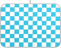 Turquoise Chessboard Dish Drying Mat for Kitchen Countertop 16x18 Teal Plaid Checkered Rectangle Small Drying Mat Reusable Quick Dry Dish Sink Absorbent Mats Easy Clean Decorative Home Essentials