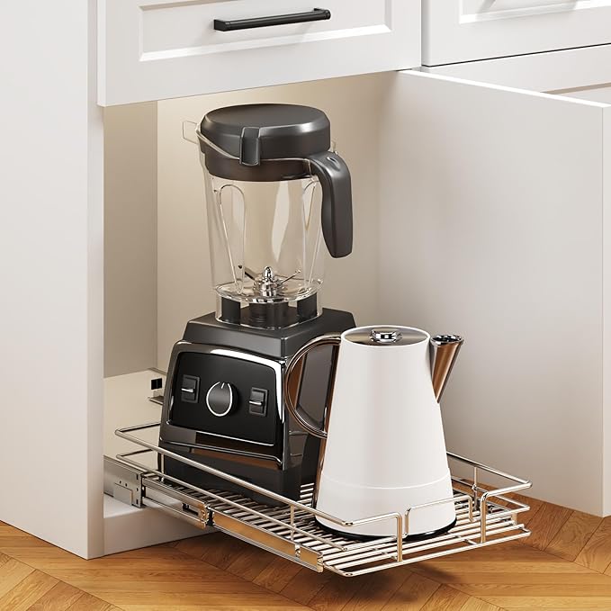 Pull Out Cabinet Organizer 11½" W x 21½" D, Heavy Duty Cabinet Pull Out Shelves, Slide Out Drawers Organization for Kitchen Cabinets Bathroom