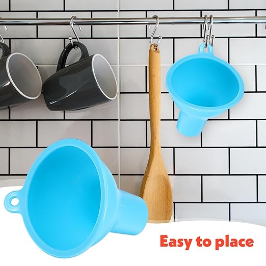 4Pcs Funnels for Kitchen Use Filling Bottles Silicone Funnel Wide Mouth Funnel Multi Color Flexible Condiment Funnel Kitchen Gadgets Accessories for Filling Water Bottle Liquid Transfer