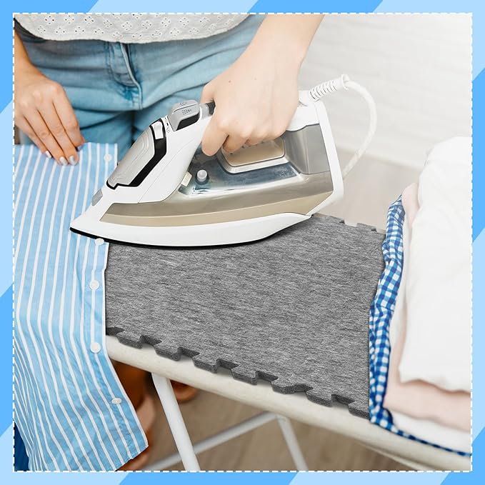 Ziliny 8 Pack Large Wool Pressing Mat 22" x 63" Wool Ironing Mat Felted Blending Ironing Pad Sewing Machine Muffling Pad Iron Board for Quilters Quilting Supplies and Notions Accessories