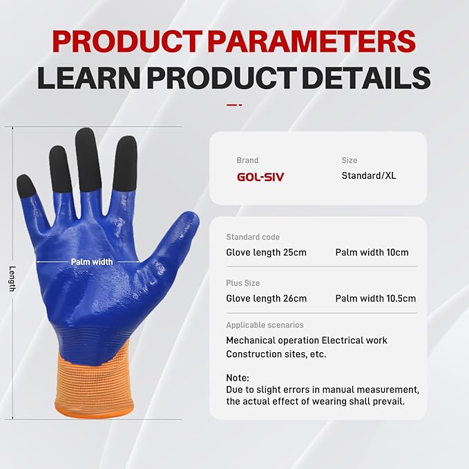 Electrical Gloves For Men - 400V Low Voltage Insulated Electrician Safety Gloves,Flame Retardant,Arc Resistant,Anti Slip Rubber Work Gloves(Large)