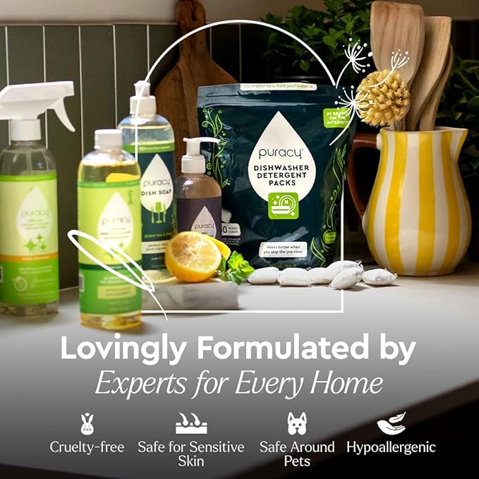 Puracy Stain Remover - Cleaning Spray, Clothes Stain Removal, Laundry Stain Spray for Clothes, Travel Spot and Oil Remover - Natural Spot Cleaner, 48 Oz