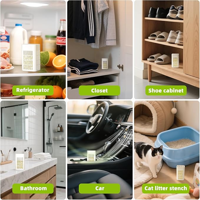 Strongest Refrigerator Deodorizer Odor Eliminator - 24h Fast Odor Removal, 12Months Long-Lasting Freshness, Non-Toxic Formula