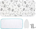 Seiritex Ironing Mat for Table Top, Portable Ironing Pad 39.4 x 18.9 inch Iron Board 5 in 1 Travel Iron Blanket for Counter top, Washer, Dryer, White