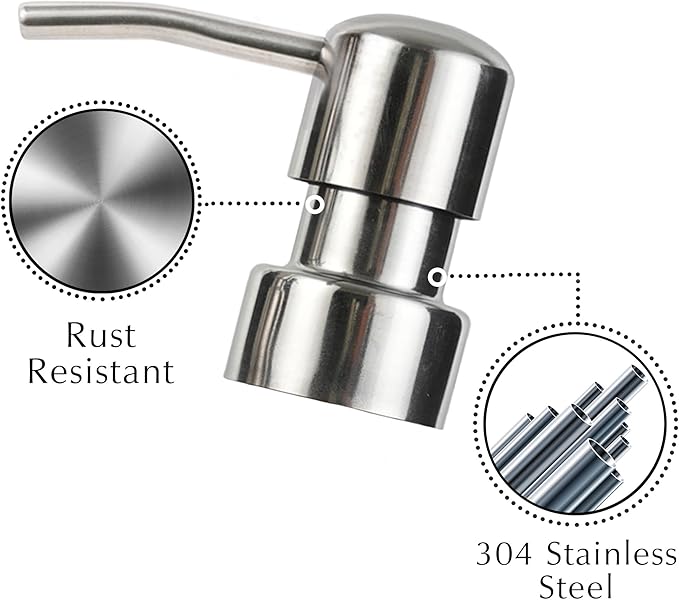 Emerson Essentials Glass Soap Bottle Dispensers, 2 Pack, Stainless-Steel Pumps Rust-Free, Hand Set for Bathroom Kitchen Sink, Liquid Lotion Shampoo Jars with 4 Waterproof Labels, 16 Oz Chrome