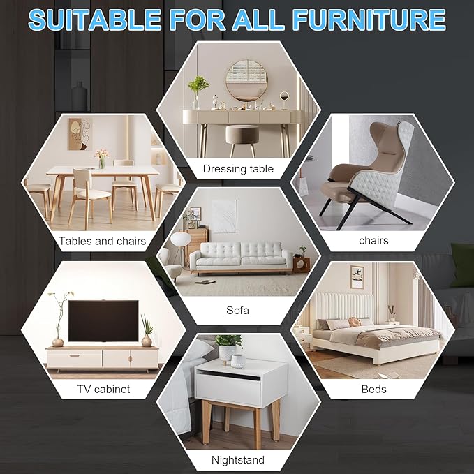 New Upgrade Furniture Movers Sliders, 4+4 Pack 4.3" Multi-Surface Furniture Sliders with Groove Design, Round 4PCS Moving Pads and 4 Hardwood Socks, Protect Floor and Easily Move Furniture