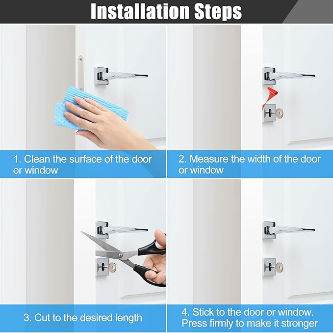 Draft Seal Tape for Doors and Windows 2 in x 20 Ft Silicone Weather Stripping Extra Thick 2mm Door Seal Strip with Strong Adhesive Draft Insulation Stopper Side Seal - White