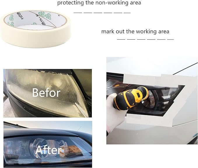 74PCS 3Inch Car Headlight Restoration and Polishing Kit, Sanding Discs with 1/4" and M10 Backing Pad,Scouring Pads, Interface Pad, Wool Polishing Buffing Pad Polishing Buffing Wheel