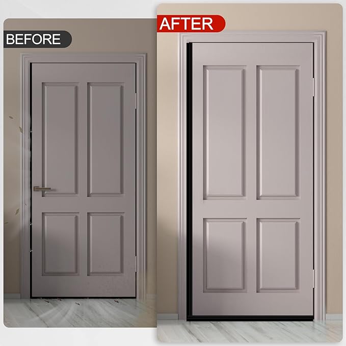 MYFAMIREA Door Weather Stripping 1IN (W) x 20FT (L) Door Draft Stopper Seal Tape Silicone Seal Strip Self Adhesive Shower Sweep Insulation Tape Side Bottom Strip for Sliding Glass Window Gap, Black