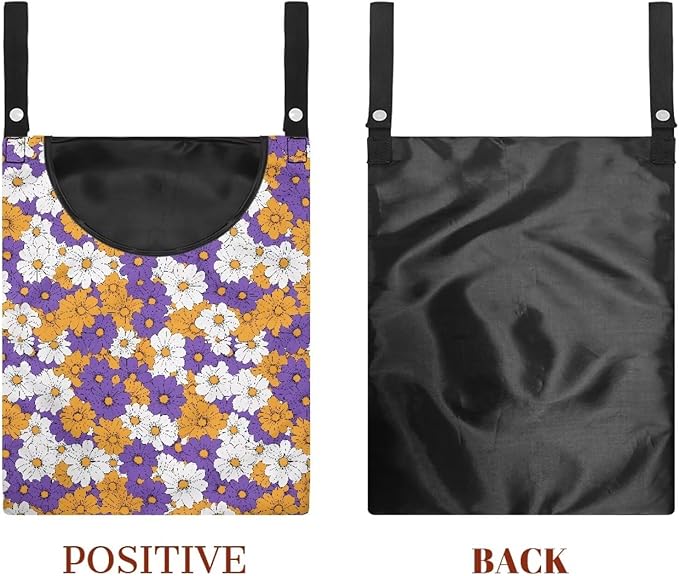 2 Pcs Clothes Pin Hanging Bag, Hippie Flower Multi-Functional Clothespin Bag for Clothes Pin Hanging Bag and Pin Bag Fits Outdoor Laundry Clothesline