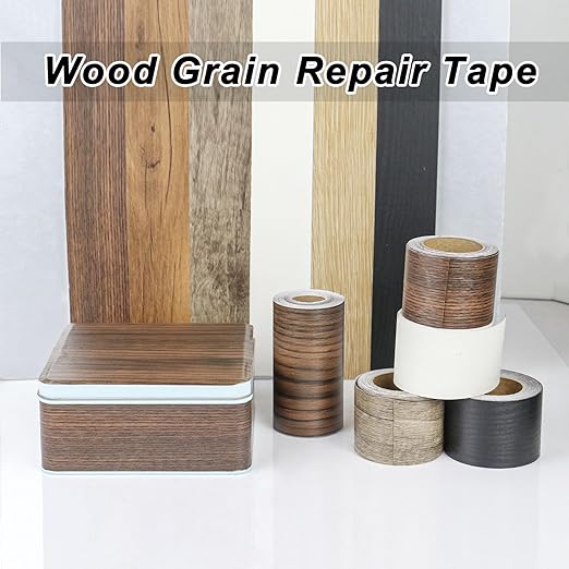 BOMEI PACK Wood Grain Repair Tape,Self Adhesive Repair Patch for Furniture, Floors, Cabinets, Windows, Doors, RV, Home Decor and DIY Projects (2, Walnut)