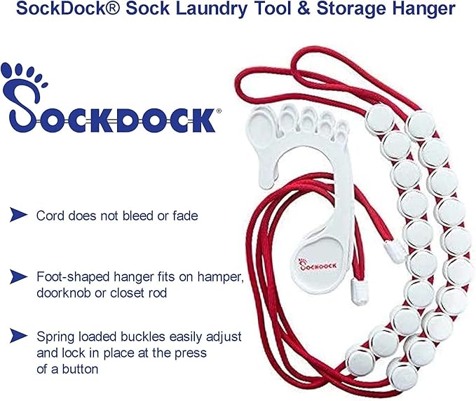 Sock Laundry Solution for Washing Drying & Storing Socks in Pairs, Clip & Hold Socks in Washer Dryer & Closet 2-Pack