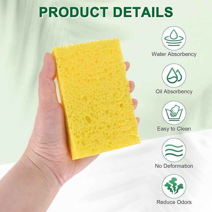 2-Set Kitchen Sponges, Condense Eco Cellulose Non-Scratch Scrub Heavy Sponge for Kitchen/Household/Bathroom, Clean Tough Messes Dish Scrubber [Multicolor]