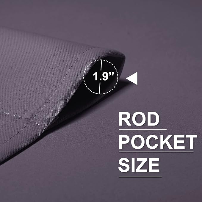RYB HOME Small Curtains Blackout - Privacy Energy Efficiency Mini Curtains for Kids Bedroom RV Camper Windows Trailer Bathroom Kitchen Cabinet Window Tiers, W 29 x L 24, Greyish Purple, 2 Panels