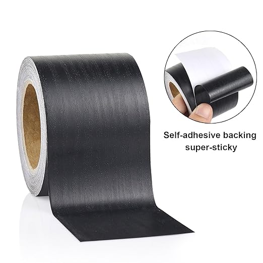 BOMEI PACK Wood Grain Repair Tape,Self Adhesive Repair Patch for Furniture, Floors, Cabinets, Windows, Doors, RV, Home Decor and DIY Projects (2, Black)