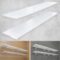 4-Pack 1.5x4ft Heavy Duty Garage Wall Shelving, 1000 lbs Load Capacity, Garage Storage Rack with Hooks, White