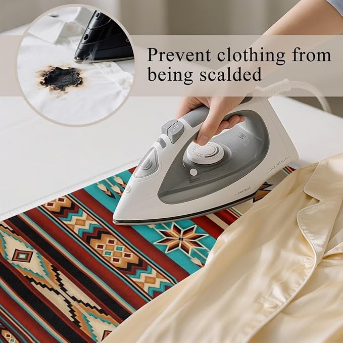 Aztec Ironing Mat Ironing Board Pad Heat Resistant, Portable, Quilting & Travel Blanket 32 x 16 Inch Aztec Print Small Ironing Mat for Table Top,Countertop,Etc