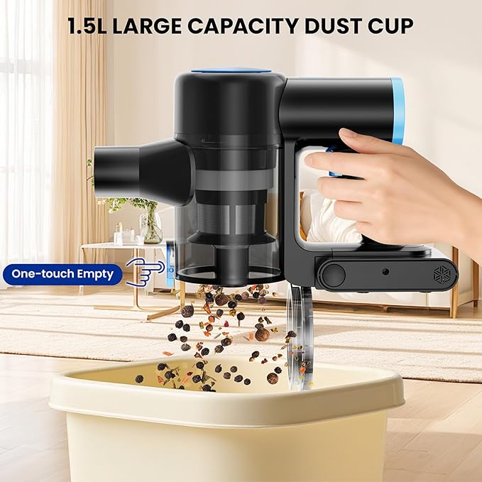 Cordless Vacuum Cleaner with 35kPa Suction Vacuum Cleaner, Lightweight Stick Vacuum Cordless for Pet Hair, Carpet, Hard Floors