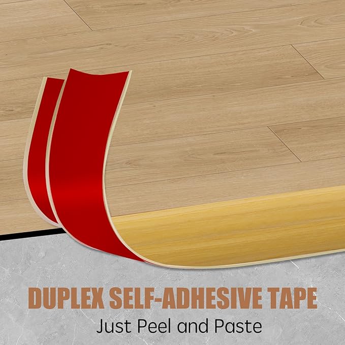 Floor Transition Strip Door Threshold 79" Floor Transition Reducer Trim on The Edges Threshold Strip Self Adhesive Suitable for Doorways, Tiles, Carpet