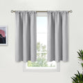BGment Light Grey Blackout Curtains 40 Inches Length - Rod Pocket Short Window Drapes for Kitchen Bedroom Cafe Rv Camper Room Darkening Privacy Blinds Thermal Insulated, 2 Panels, 34 x 40 Inch