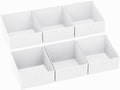 DIMJ Closet Storage Bins 6 Pack - Fabric Trapezoid Organizer Bin, Foldable Storage Baskets for Shelves, Closet Shelf Organizer, Clothing Storage Box for Toys, Books, Towel, Clothes, White
