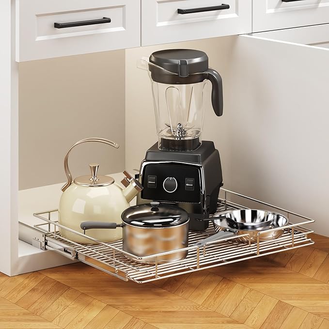 Pull Out Cabinet Organizer 28½" W x 21½" D, Heavy Duty Cabinet Pull Out Shelves, Slide Out Drawers Organization for Kitchen Cabinets Bathroom