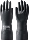 PACIFIC PPE Chemical Resistant Gloves, Heavy Duty Industrial Rubber Gloves, Resist Acid, Alkali and Oil, 12.6", Medium