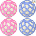 Dryer Balls – Patented Silicone Guard, Natural Wool Core, Super Anti-Tangle & Saves Drying Time, Reduces Static & Noise, Natural Fabric Softener, XL 3" (Pink Light Blue, Pack of 4)