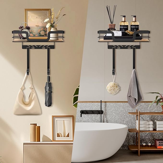 Ironing Board Holder Wall Mount, Laundry Room Organization Storage, Black, T&V Shaped Space Saving Ironing Board Hanger for Laundry Room Decor and Accessories