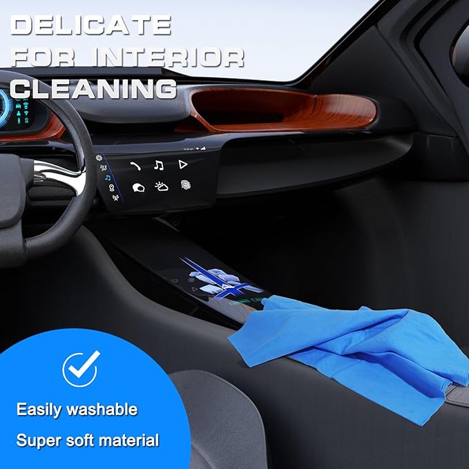 JOYFUL&HOPEFUL Car Shammy Cloth for Cleaning 4pk,26"x17",Absorber Synthetic Drying Chamois for Car,Reusable,Ultra Soft,Spot-Free,Scratch-Free,Lint-Free Chamois Towel