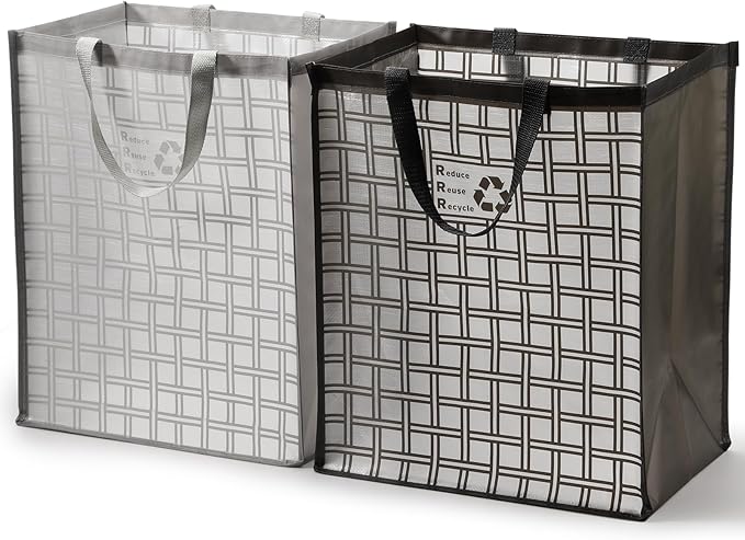 Lily queen Recycle Bin Bags for Kitchen Home Trash Cans Sorting Bins 12 Gallon Set of 2