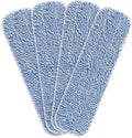 Replacement Microfiber Floor Cleaning Pads - 18''x5'' Dust Mop Refill Sweeping Pad Compatible with Bona Mop, Reusable Dry Mop Head Fits 17” to 18” Flat Mop - 4 Pack