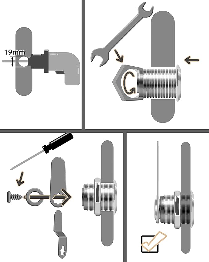 Cabinet Locks, 6 Pcs MoHern Keyed Alike 5/8 Inch (16mm) Rv Storage Lock, Cylinder Locks, Zinc Alloy Cam Lock with Keys for Cabinet, File Drawer Dresser and More