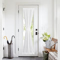 NICETOWN French Door Curtain for Small Window, Side Window Front Curtains, Rod Pocket Sidelight Kitchen Sheer Door Shade with Tieback, 1 Panel, White, 26W X 72L