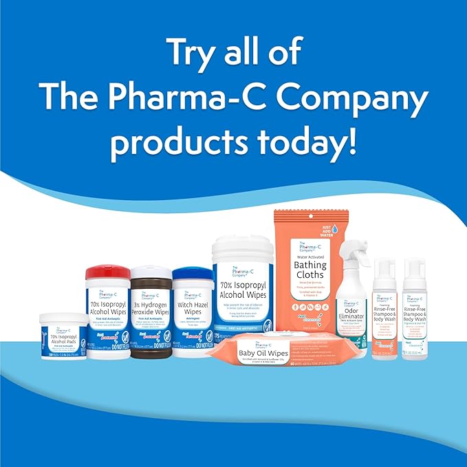 The Pharma-C Company -70% Isopropyl Alcohol Wipes [6 pack - 40ct Canisters] - Bulk IPA First Aid Antiseptic Wound Cleaner with Moisture Lock Lid. For minor cuts, scrapes, and burns.