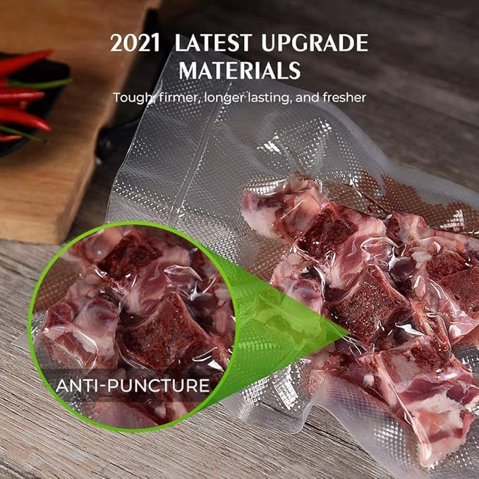 Vacuum Sealer Bags for Food，Seal a Meal Bags Rolls，8inx20 Rolls 2 Pack，XinBaoLong，Commercial Grade, Heavy Duty, BPA Free,Great for Vac Storage