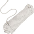 ZOENHOU 164 ft 1/4 in Natural Cotton Rope - White Solid Clothesline Rope for Laundry Line, DIY Crafts, Art Projects, Garden Decor