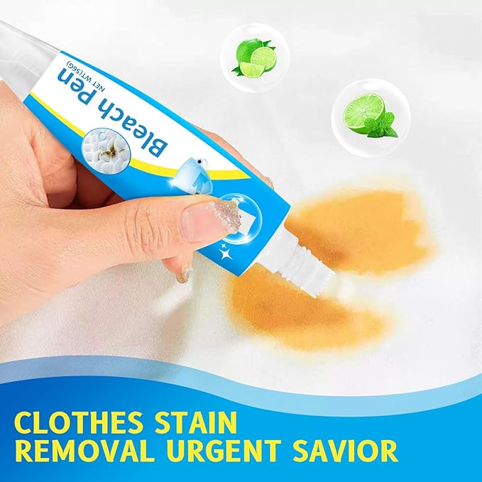 Bleach Pen，Bleach gel for Clothing, Portable bleach pen，More effective stain removal，Accessories,Instantly Remove New Stains(2pcs)