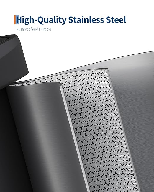 Garvee 21 Gallon / 80 Liter Stainless Steel Trash Can with Lid, Large Garbage Can for Kitchen, Rustproof Step-on Kitchen Metal Trash Bin with Liner Rim, Rear Handle, Soft Close Plastic Lid, Silver