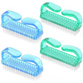 Handle Grip Nail Brush, Hand Fingernail Brush Cleaner Scrubbing Kit Pedicure for Toes and Nails Men Women (4 Pack)