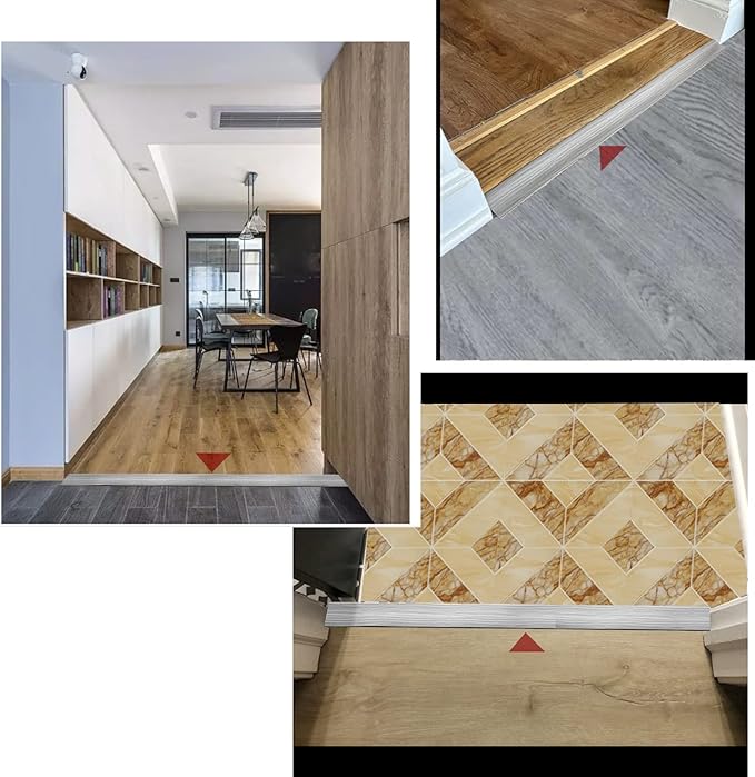 Floor/Door Flat Transition Strip & Self-Adhesive Vinyl Edge Trim - Laminate Gap Covering Joining Strip