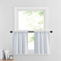 RYB HOME White Curtains for Small Window Energy Efficiency Room Darkening Curtains for Kids Nursery/Dining Room/Bathroom, W 29 x L 24 inch per Panel, Grayish White, 2 Panels