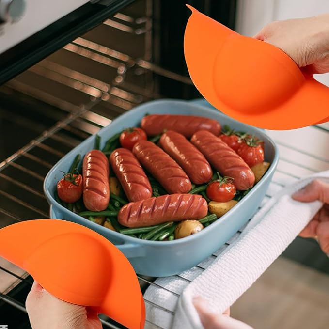 Pack of 2 Silicone Barbecue Gloves for Outdoor Grilling Nons Slip Grip Food Handling Mitts Multipurpose Silicone Baking Gloves