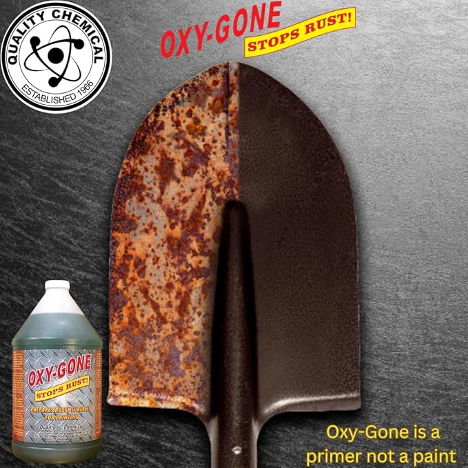 Quality Chemical Oxy-Gone Rust Remover and Metal Treatment/Rust Repair/Prepares surfaces for painting / 1 gallon (128 oz.)