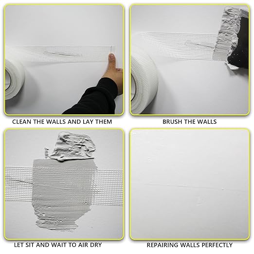 8" 100 Feet Drywall Joint Tape, Self-Adhesive Encrypted Fiberglass Drywall Repair Mesh Tape for Wall Cracks and Seam Patch