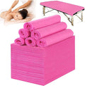 100 PCS Disposable Massage Table Sheets Spa Bed Covers 71"x31" -Non Woven Fabric Waterproof Protector for Waxing, Tattoo, Beauty Salon,Facial, Esthetician Table Bed (Pink)
