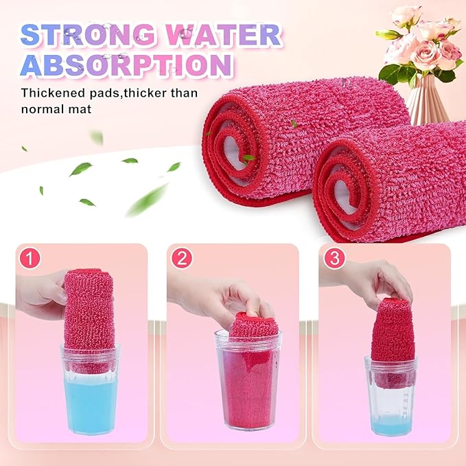Replacement Microfiber Mop Pads Reusable Compatible with Reveal Spray Mop with Washable Pads, 16.5" Reusable Wet & Dry Mop Replacement Pads Fit for Any Microfiber Reveal Flat Mops(6 Pack)